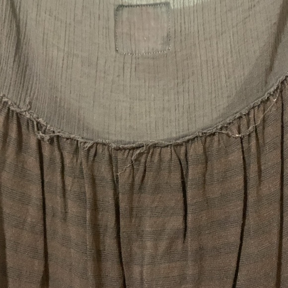 Free People Floral Buttons on Brown Top With Waistband Size M Used - Picture 3 of 5